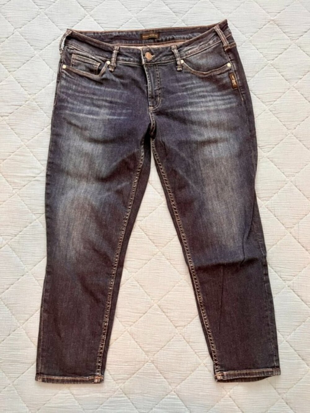 Women's Crop Silver jeans Suki Skinny Crop size W 33 L 25